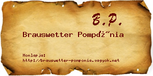 Brauswetter Pompónia névjegykártya